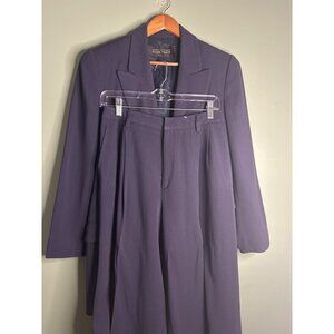 Ellen Tracy Women’s 8 Navy Wool Blazer & Pants Set Two-Piece Old Money Academia